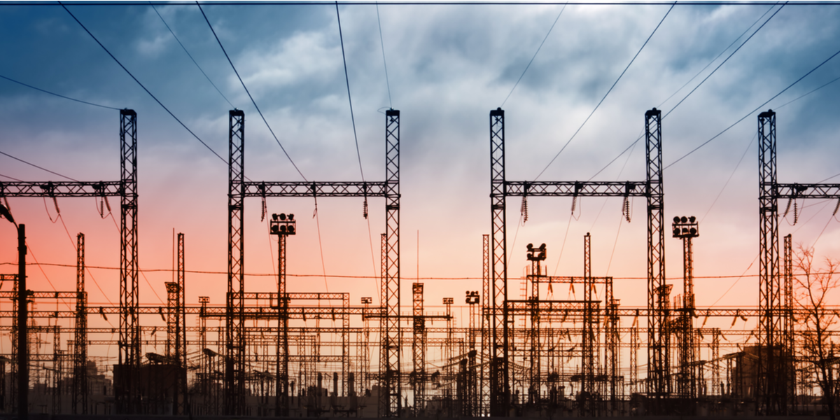 Meeting future power needs. Power Station at Sunset